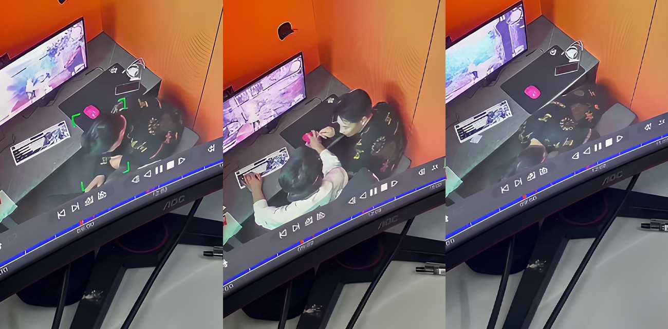 网吧包间上演猎奇一幕 双gay欲火难耐沙发口交 监控视频流出炸裂至极